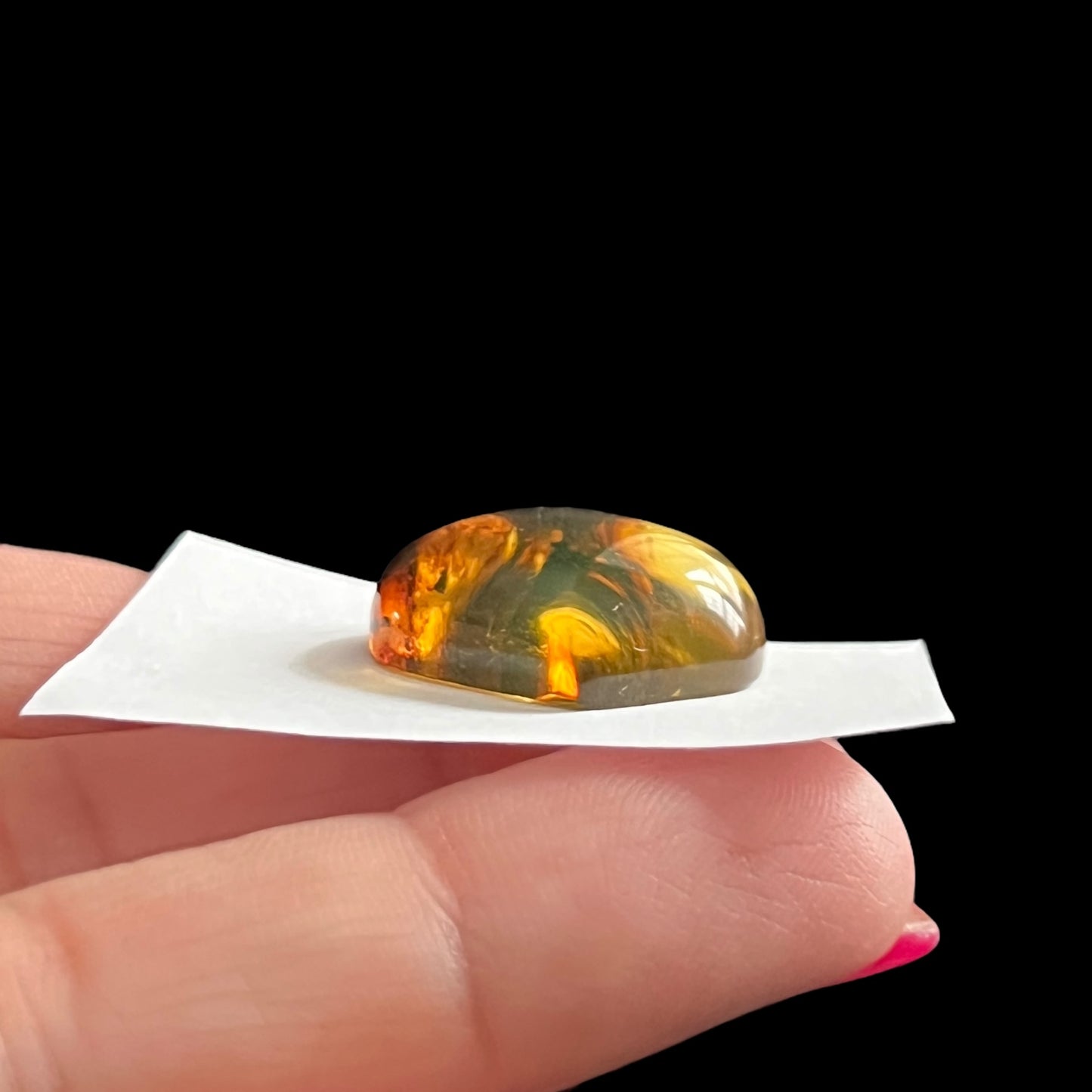 Amber Cabochon Heart
