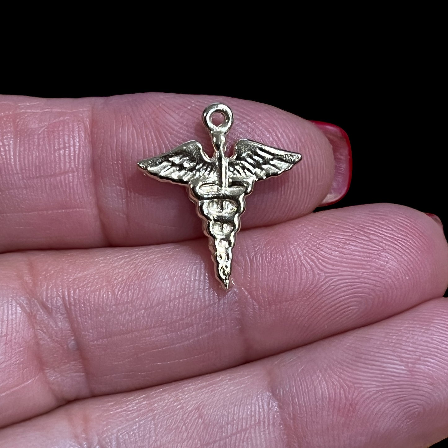 Caduceus Casting in Sterling Silver and 14K Yellow Gold for Jewelry Design