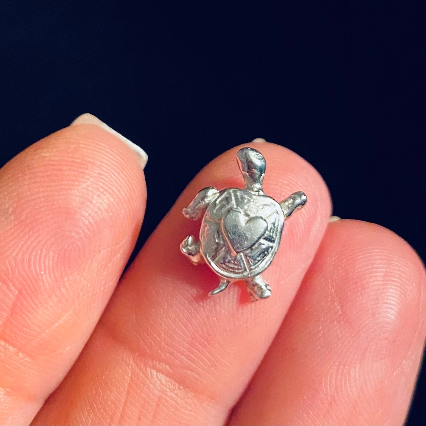 Turtle with tiny heart for jewelry design