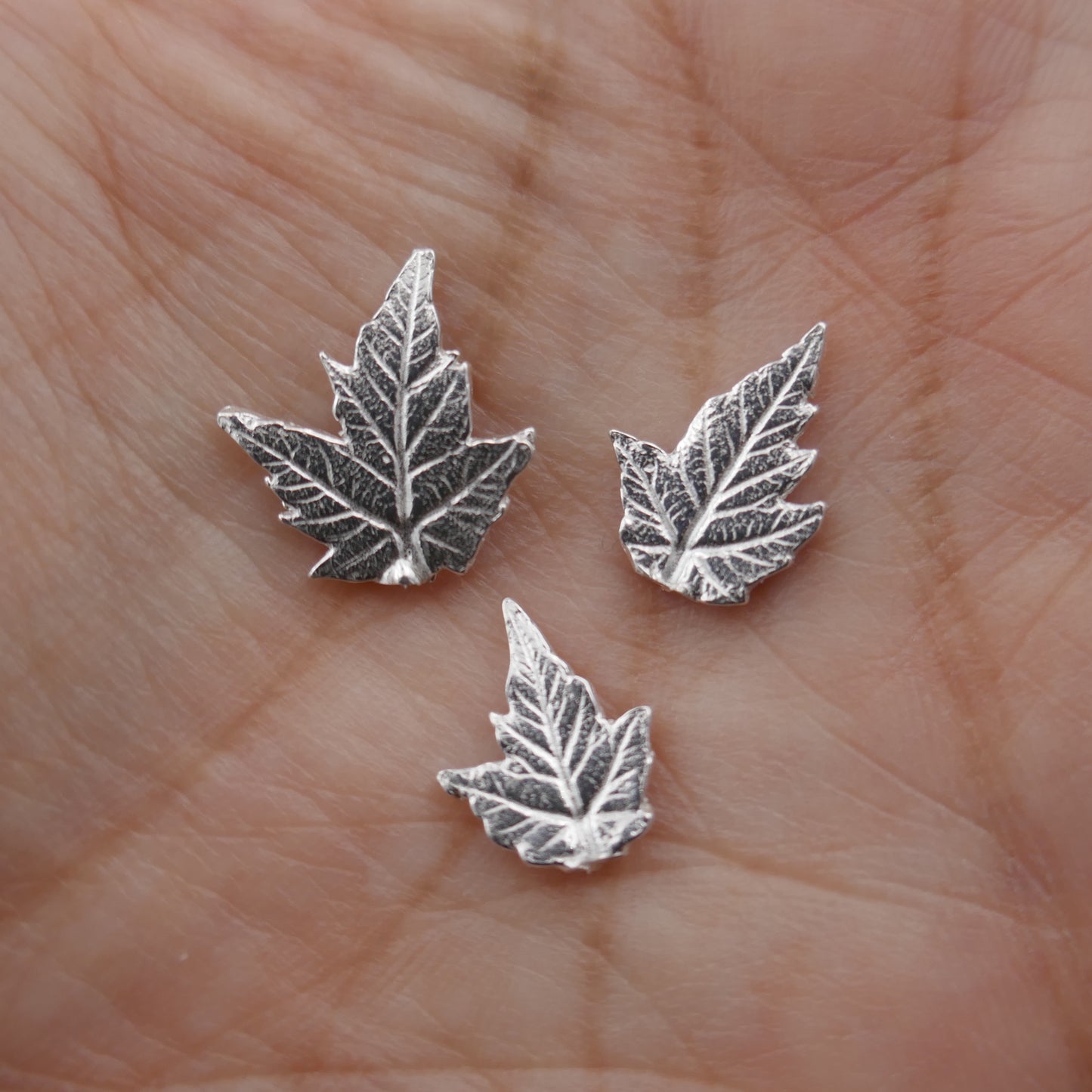 Cast Tiny Maple Leaves in 3 sizes