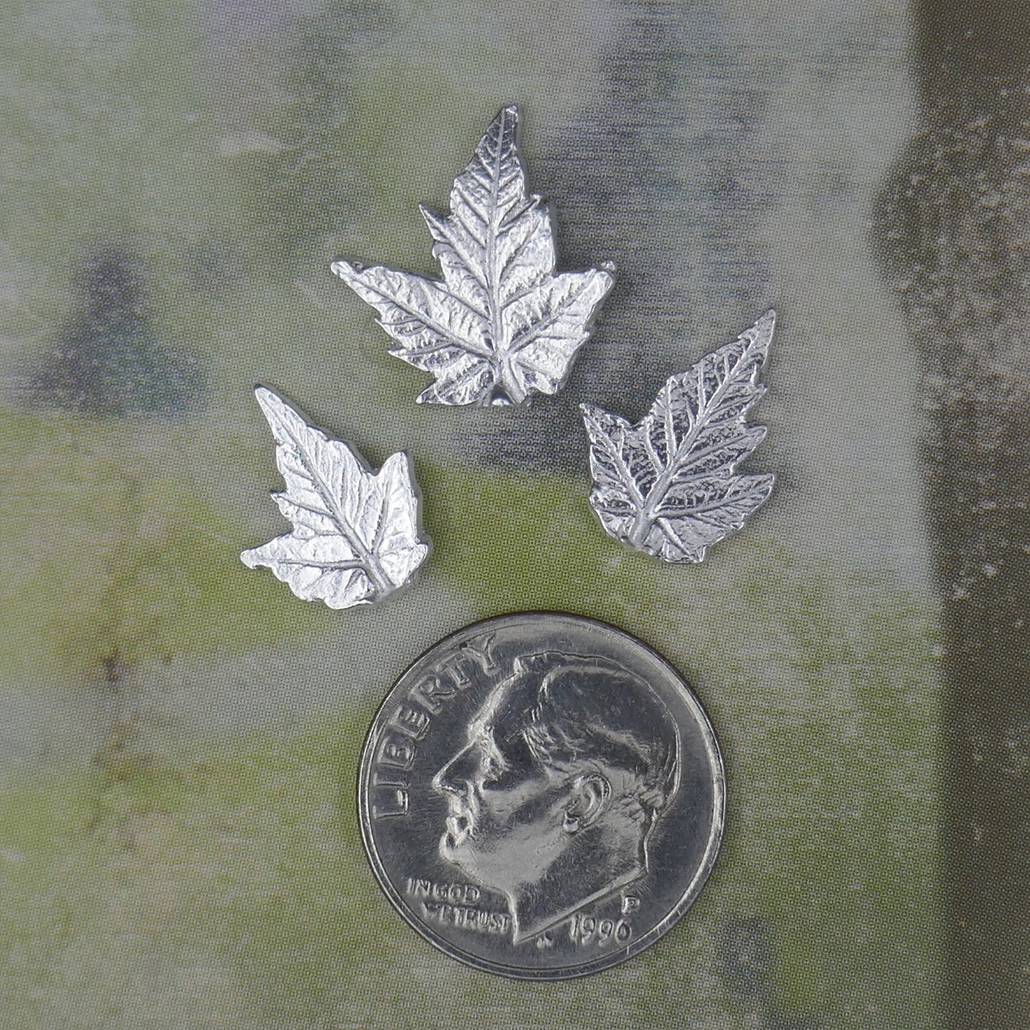 Cast Tiny Maple Leaves in 3 sizes