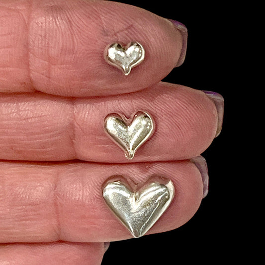 Hearts in Solid Sterling Silver Jewelry Findings