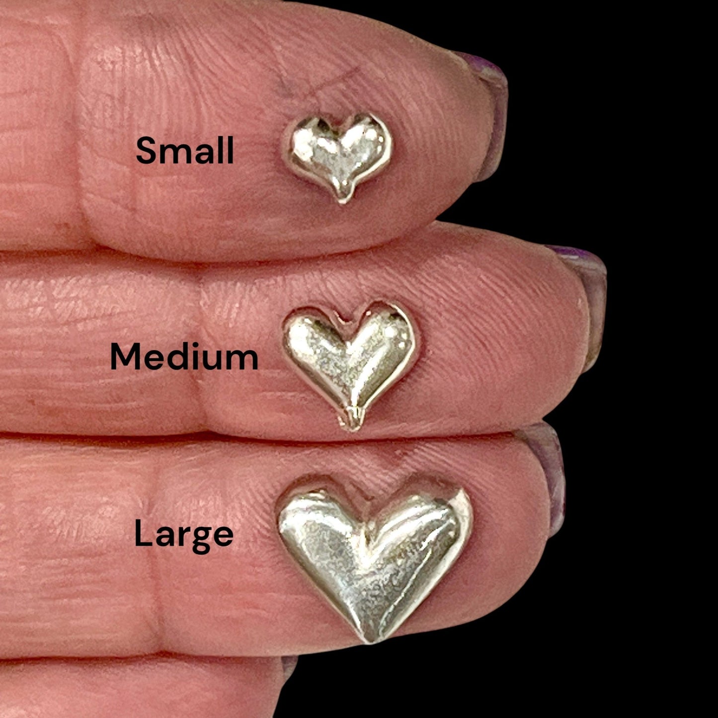 Hearts in Solid Sterling Silver Jewelry Findings