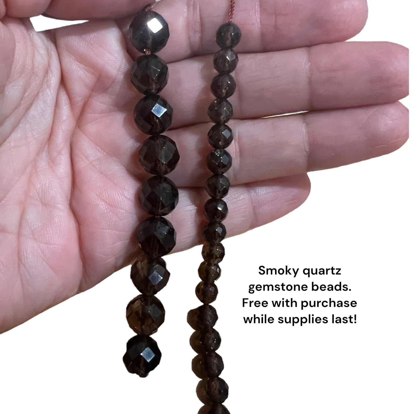 Cast Acorn Cap and Smokey Quartz Beads for Jewelry Design