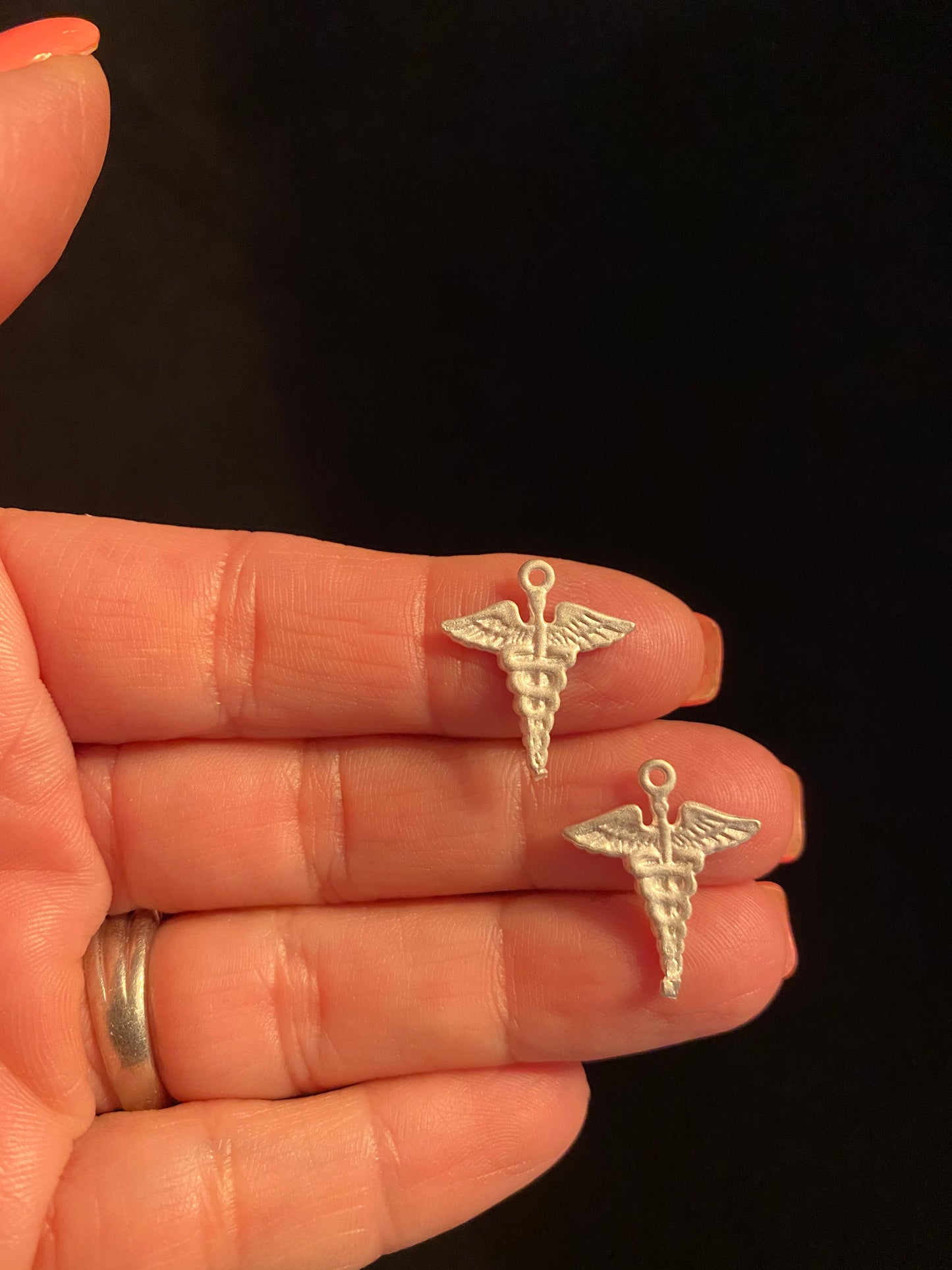 Caduceus Casting in Sterling Silver and 14K Yellow Gold for Jewelry Design