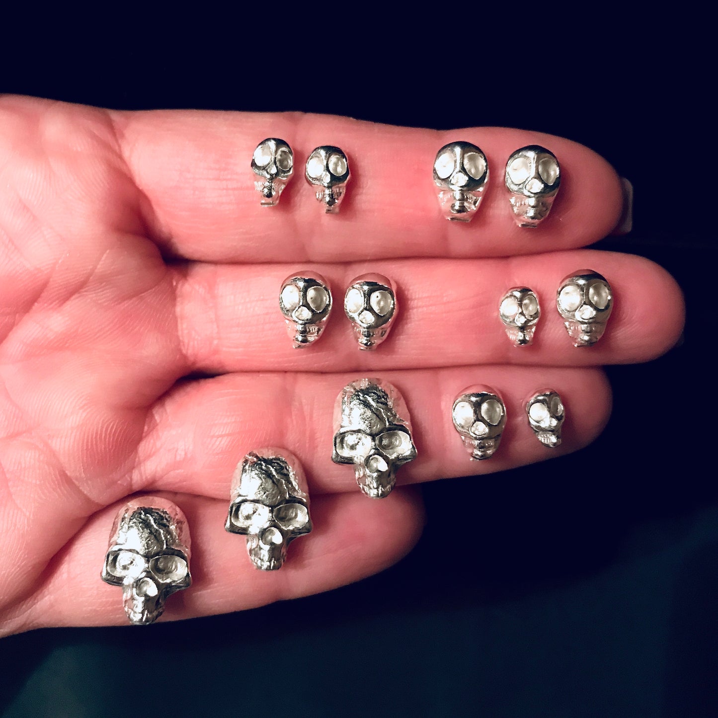 Cast Skulls - hand carved with hollow back for Jewelry Design