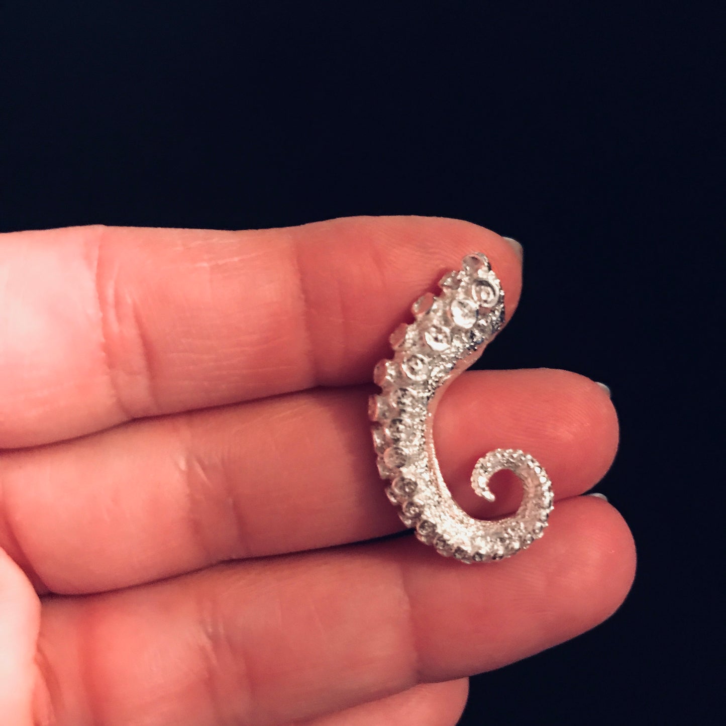 Cast Curled Octopus Tentacle for Jewelry Design