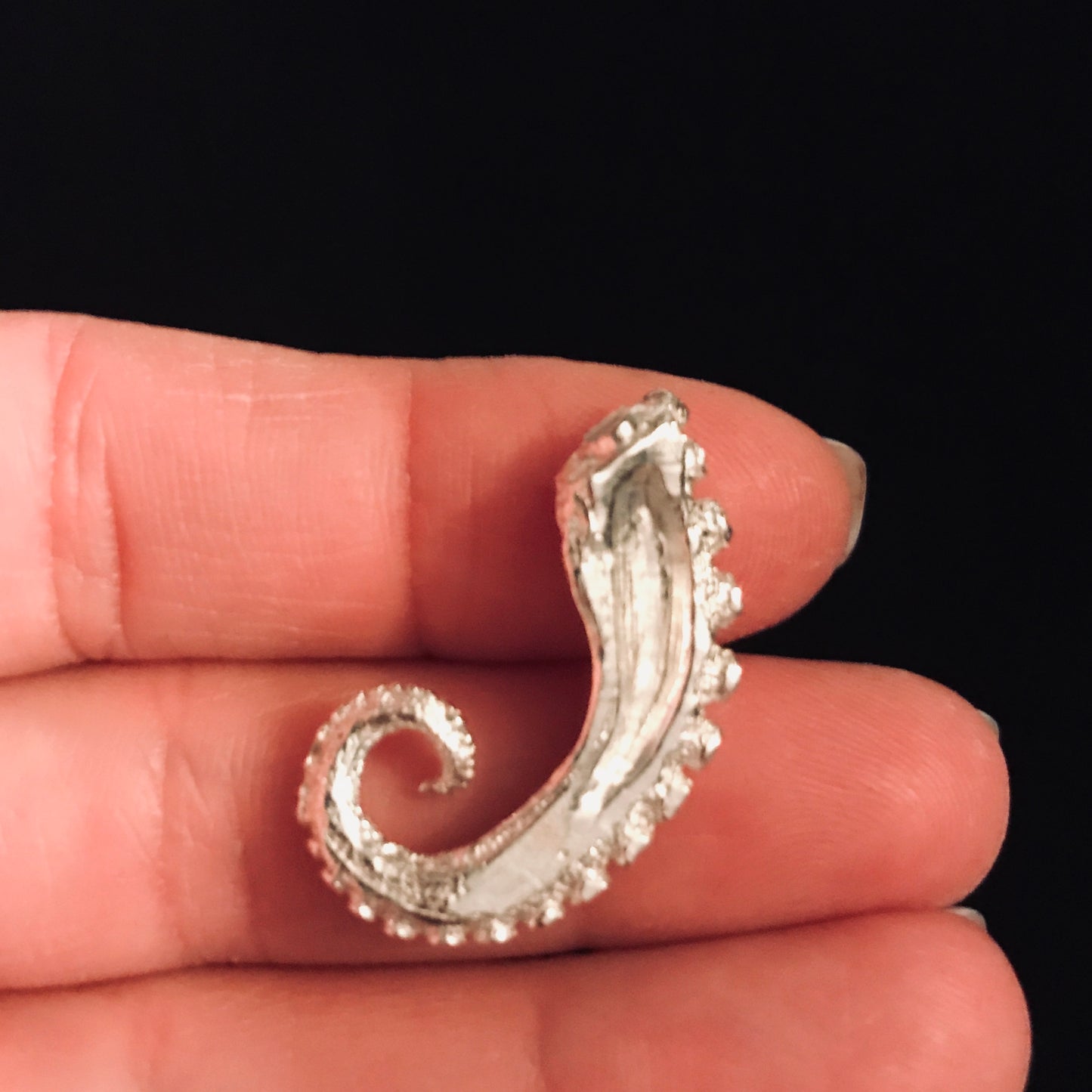 Cast Curled Octopus Tentacle for Jewelry Design
