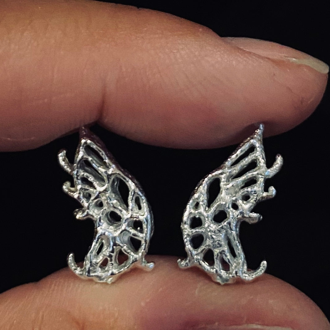 Cast Hand Carved Tiny Cut-Out Wings for Jewelry Design