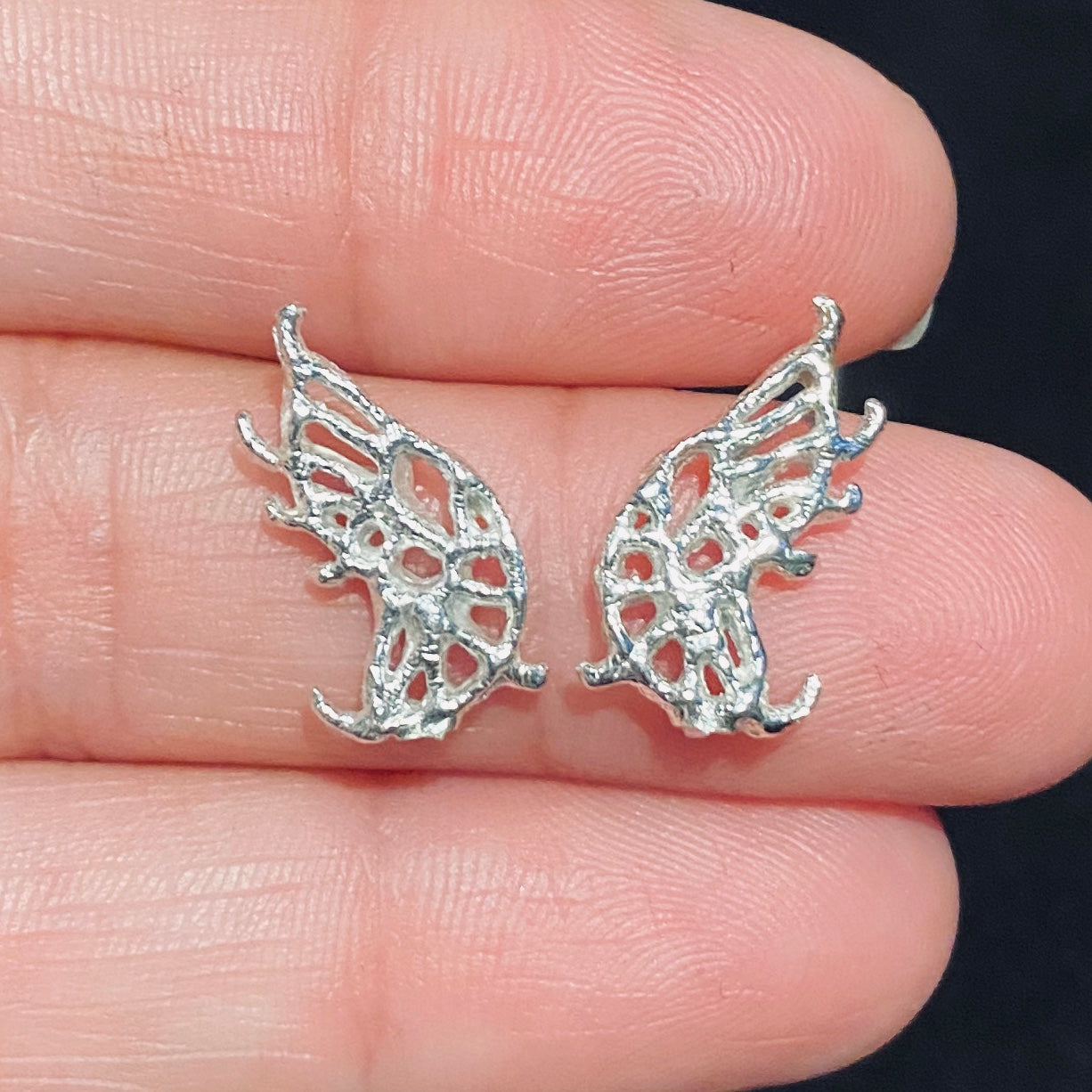 Cast Hand Carved Tiny Cut-Out Wings for Jewelry Design