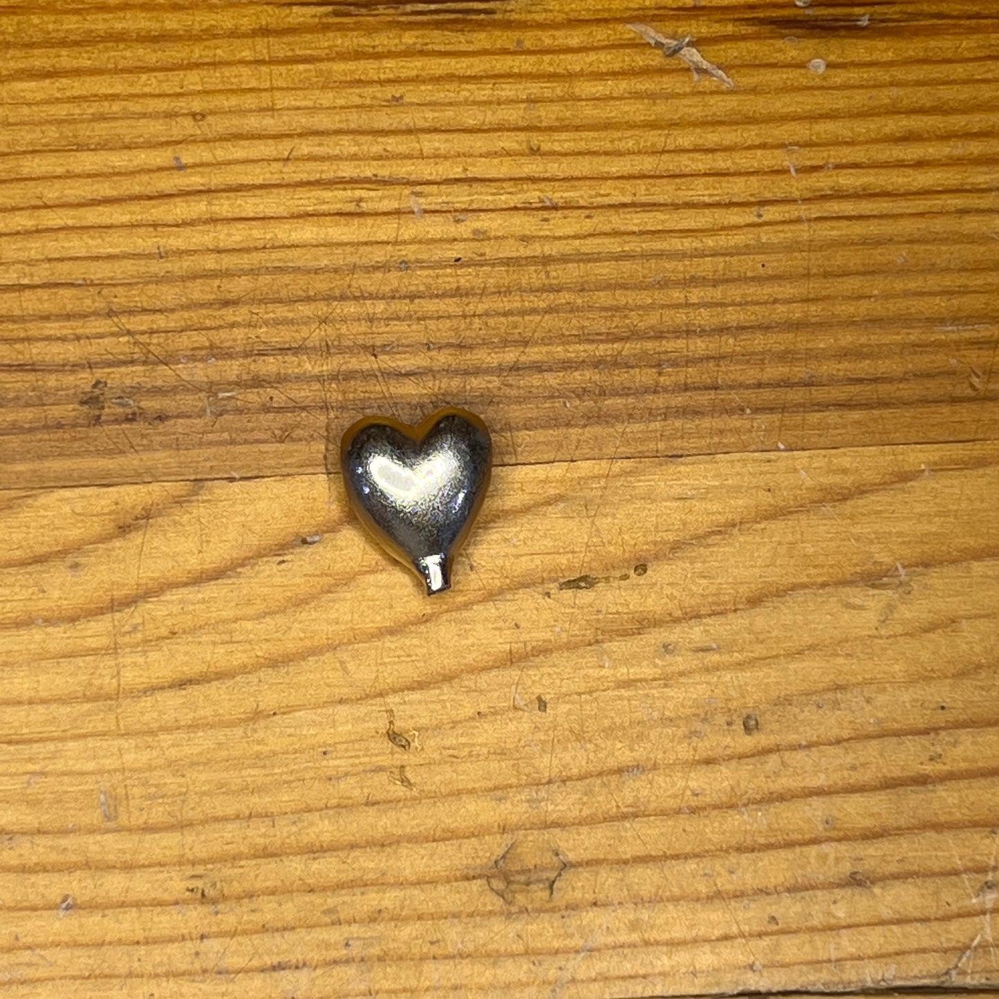 Puffy Heart Bead cast in Sterling Silver - Clearance